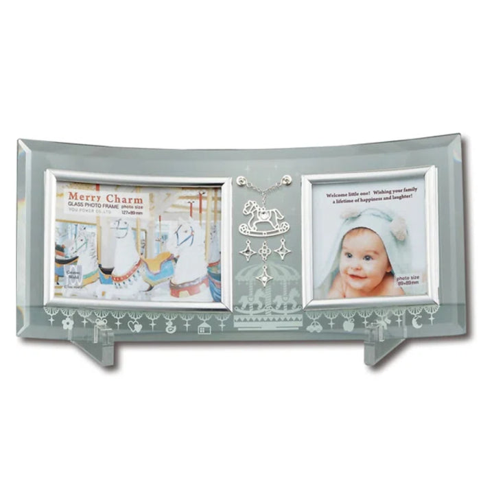 フォトフレームメリーチャームガラス2ウィンドーL判スクエア