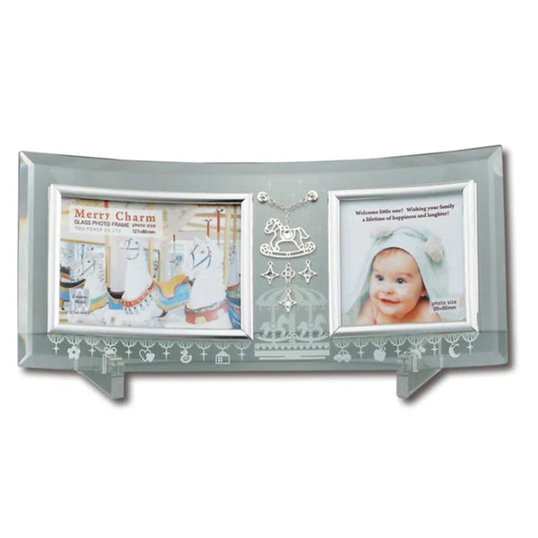 フォトフレームメリーチャームガラス2ウィンドーL判スクエア