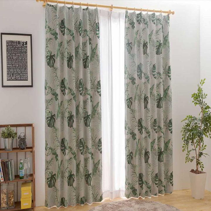 カーテン2級遮光ジャングル100×135～200cm2枚、150×178cm・200×178cm・200×230cm1枚形状記憶洗える
