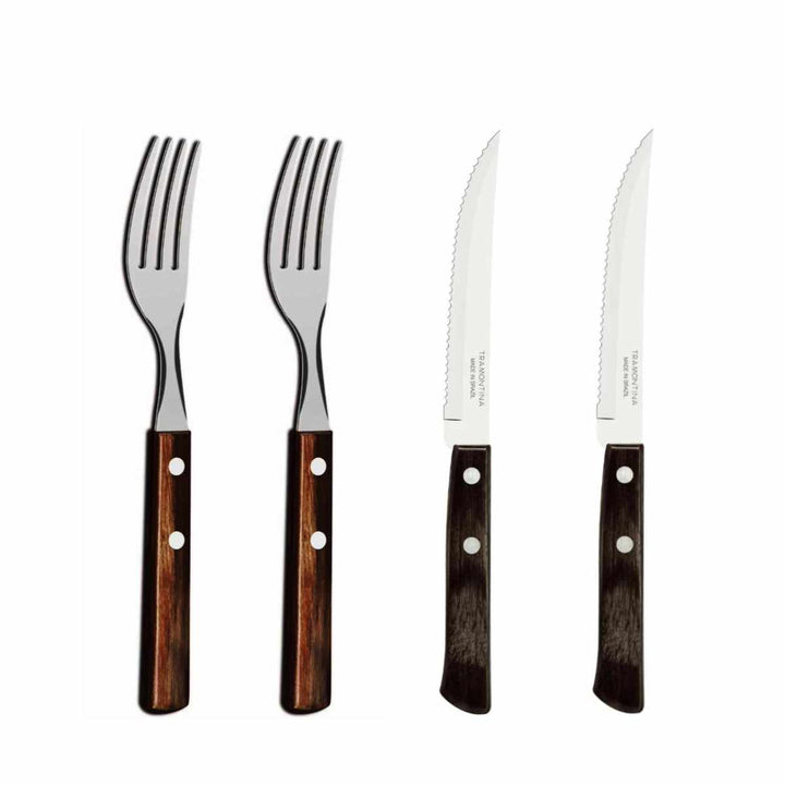 ステーキナイフ&フォーク4点セットポリウッドステンレストラモンティーナ