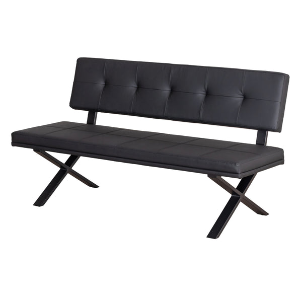 ダイニングベンチ背付タイプ幅160cmPVCブレシア