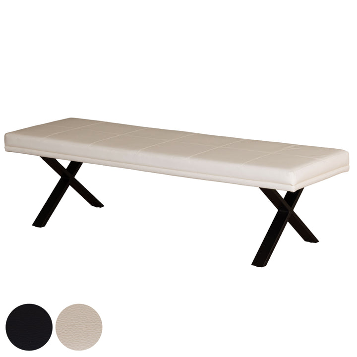 ダイニングベンチ背無しタイプ幅160cmPVCブレシア