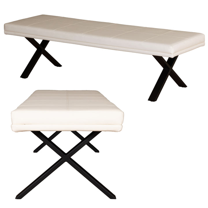 ダイニングベンチ背無しタイプ幅160cmPVCブレシア