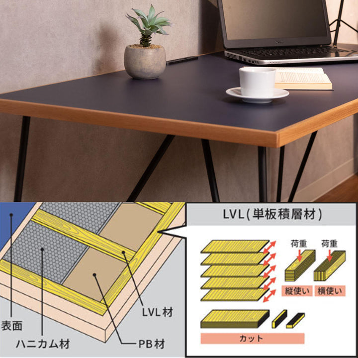 ワークデスク幅135cmメラミン天板グレイス