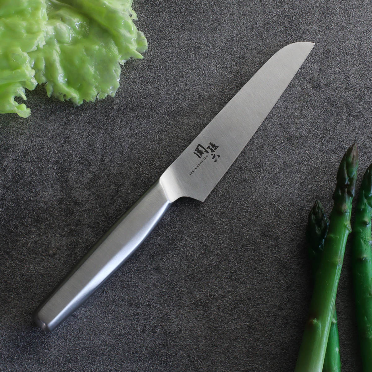 包丁 12cm 関孫六 オールステンレス サヤ付き コンパクトナイフ 日本製