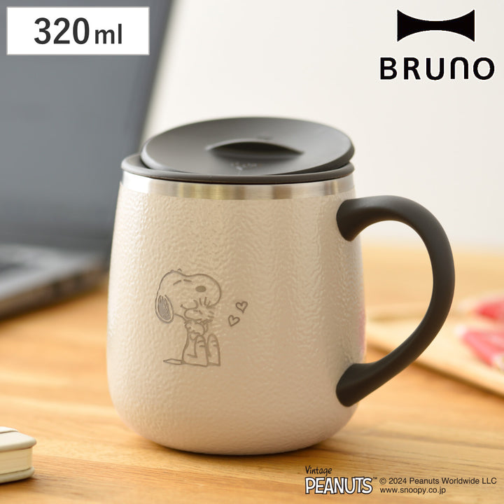 BRUNOマグカップ320mlPEANUTS蓋つきステンレスマグshort