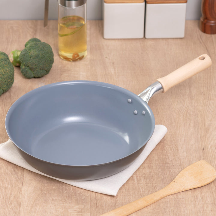 いため鍋28cmガス火専用セラミックコートセラフィム日本製深型フライパンUMIC