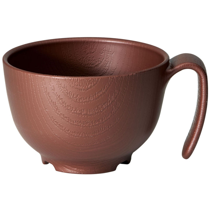 茶碗370ml持ちやすい木製風ハンドル付介護食器プラスチック製バイオマス日本製