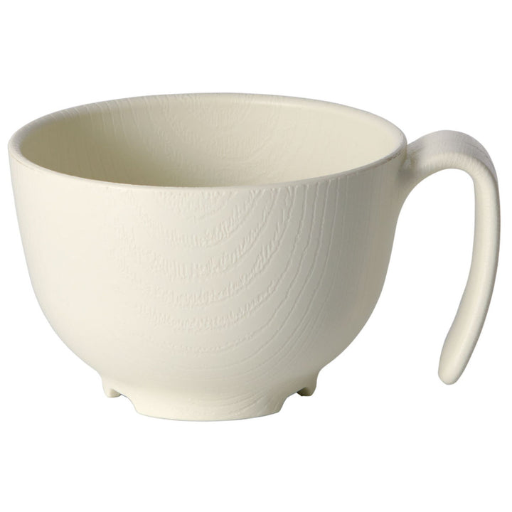 茶碗370ml持ちやすい木製風ハンドル付介護食器プラスチック製バイオマス日本製