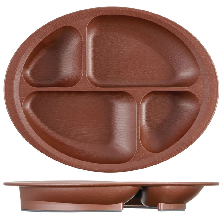 プレート28cmすくいやすい仕切り皿ランチプレート木製風介護食器プラスチック製バイオマス日本製