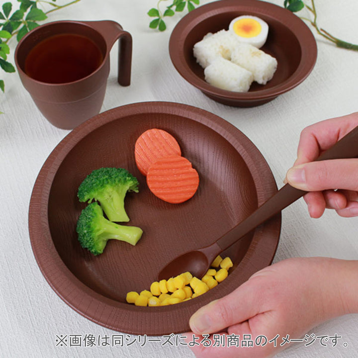 プレート20cmすくいやすい木製風介護食器プラスチック製バイオマス日本製