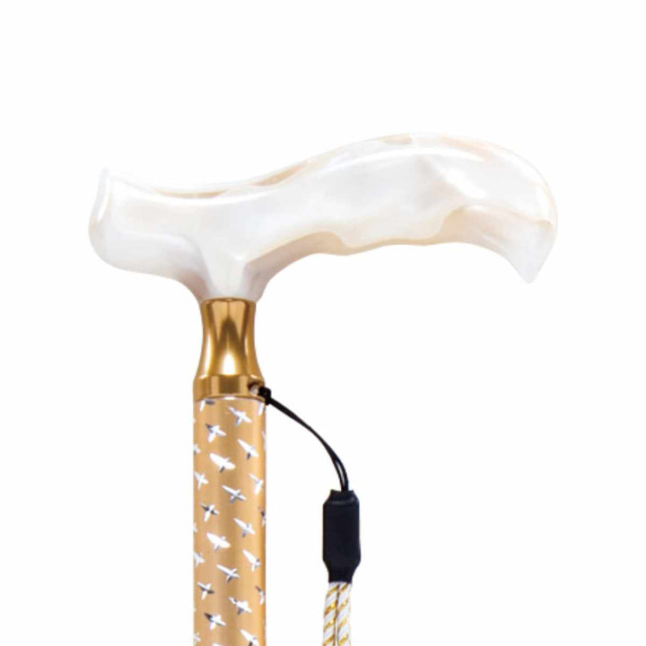 杖伸縮クロスカットクロスゴールド歩行補助キラキラ