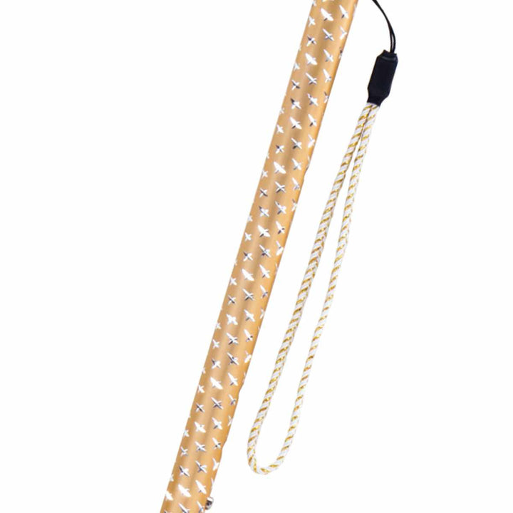 杖伸縮クロスカットクロスゴールド歩行補助キラキラ