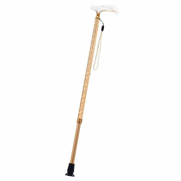 杖伸縮クロスカットクロスゴールド歩行補助キラキラ