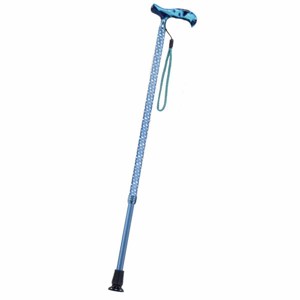 杖伸縮クロスカットクロスブルー歩行補助キラキラ