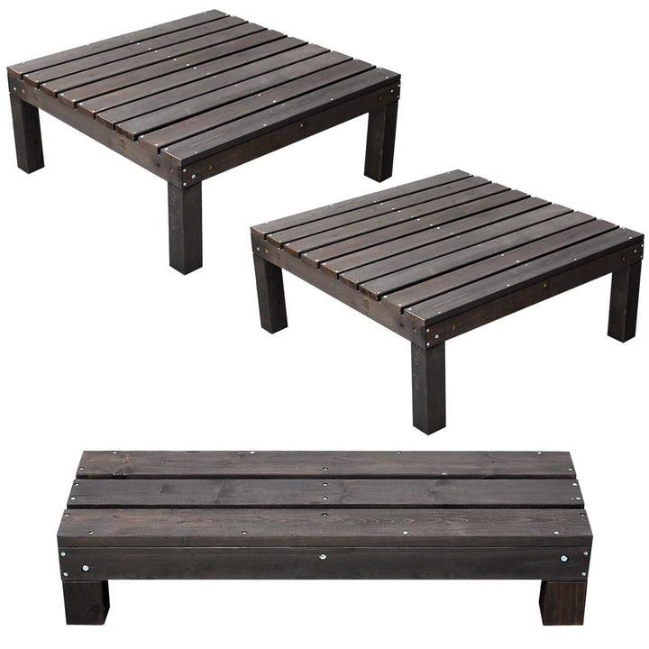 ウッドデッキユニットウッドデッキアルモニー90×90cm2個組ステップ付