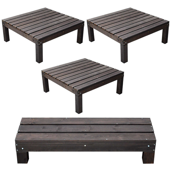 ウッドデッキユニットウッドデッキアルモニー90×90cm3個組ステップ付