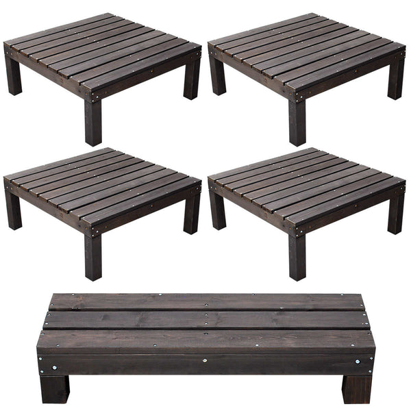 ウッドデッキユニットウッドデッキアルモニー90×90cm4個組ステップ付