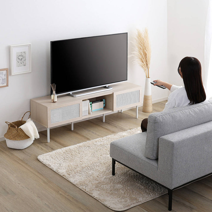 ラタン調テレビ台幅140cm63インチ対応