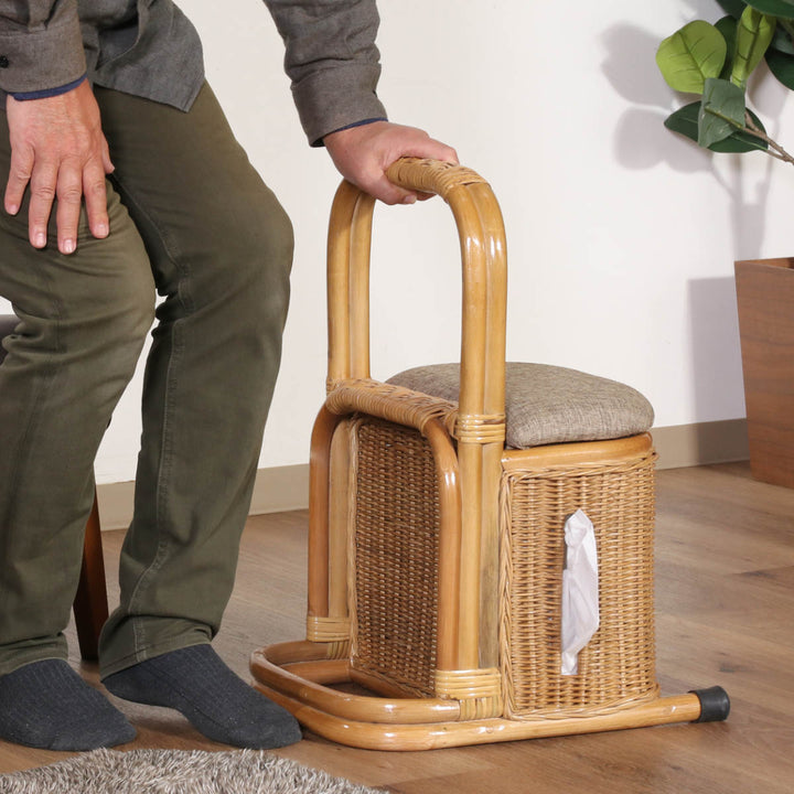 手すりつかまり収納ステッキラタン立ち上がり補助