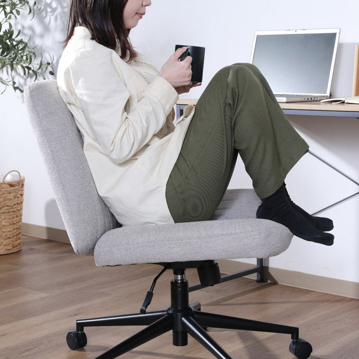 デスクチェアオフィスチェア座面高45～52cmあぐらがかけるチェア