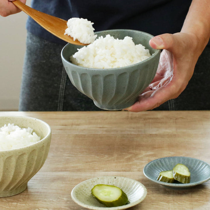 飯碗豆皿ペアセットグラッテ磁器美濃焼