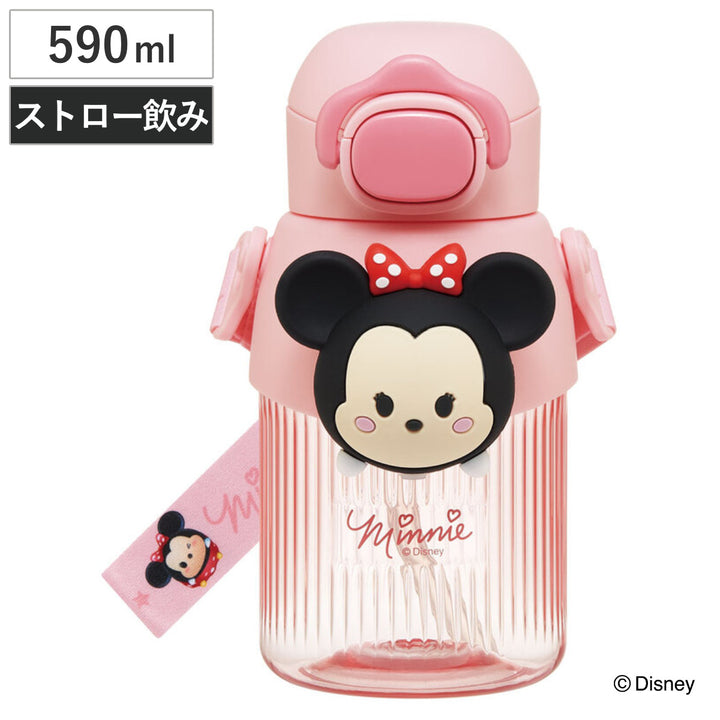 水筒590mlマスコットストローボトルツムツムミニー