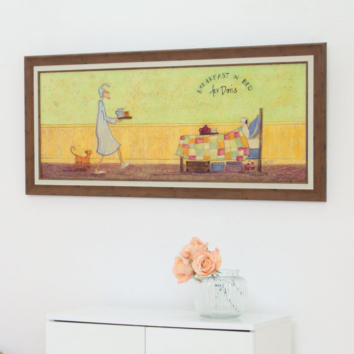 アートパネルサムトフト『ドリスとベッドで朝食』94.5×43cm