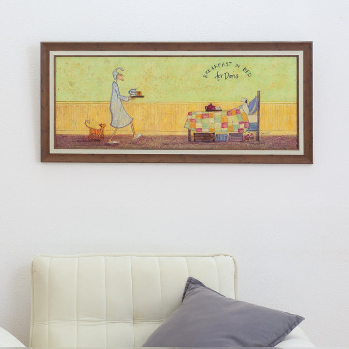 アートパネルサムトフト『ドリスとベッドで朝食』94.5×43cm