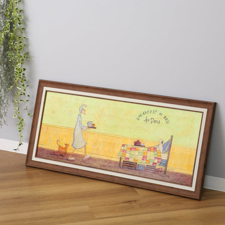 アートパネルサムトフト『ドリスとベッドで朝食』94.5×43cm