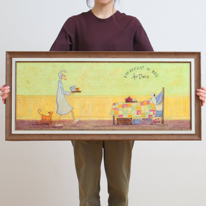アートパネルサムトフト『ドリスとベッドで朝食』94.5×43cm