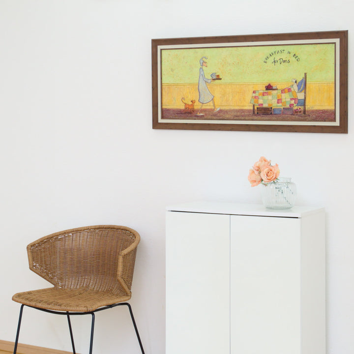 アートパネルサムトフト『ドリスとベッドで朝食』94.5×43cm