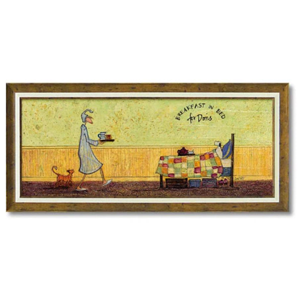 アートパネルサムトフト『ドリスとベッドで朝食』94.5×43cm