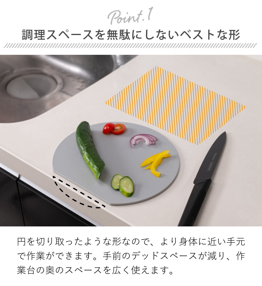 丸いまな板 小 エラストマー 食洗機対応 食卓で使えるミニまな板