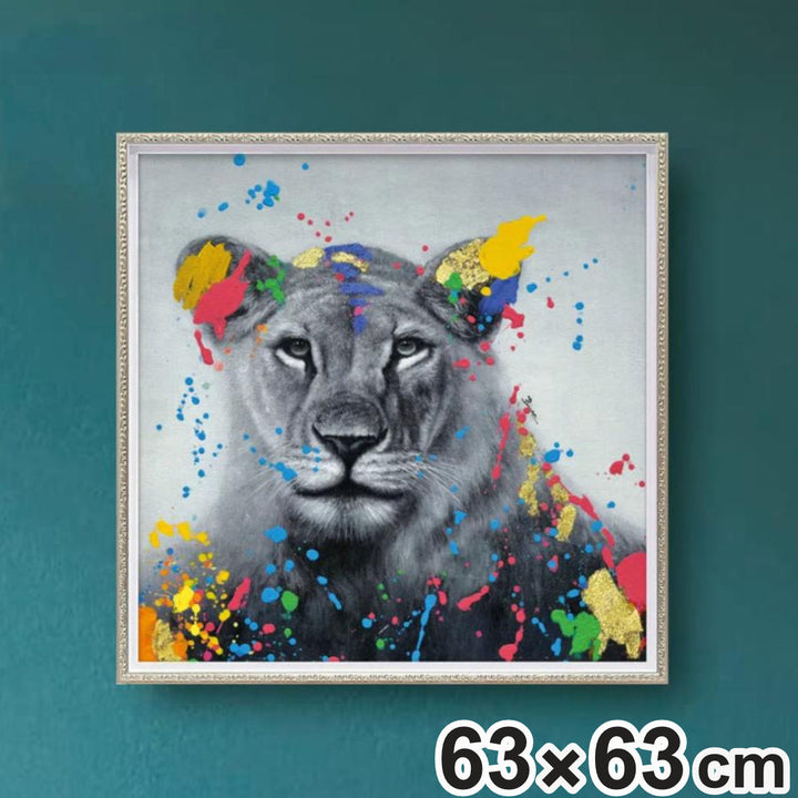 アートパネルオイルペイントアート『ロバストウーマン』63×63cm