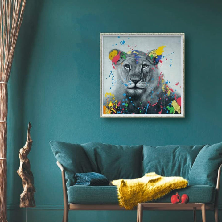 アートパネルオイルペイントアート『ロバストウーマン』63×63cm