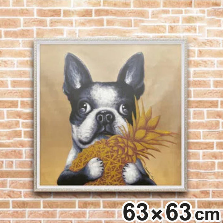 アートパネルオイルペイントアート『ゴールドパイン』63×63cm