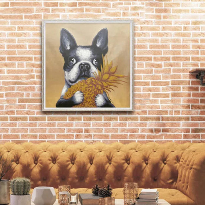 アートパネルオイルペイントアート『ゴールドパイン』63×63cm