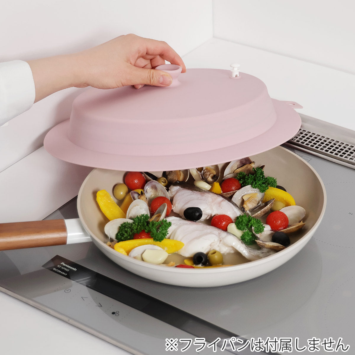 フライパン 蓋 28～32cm用 折りたたみ シリコンフライパンカバー