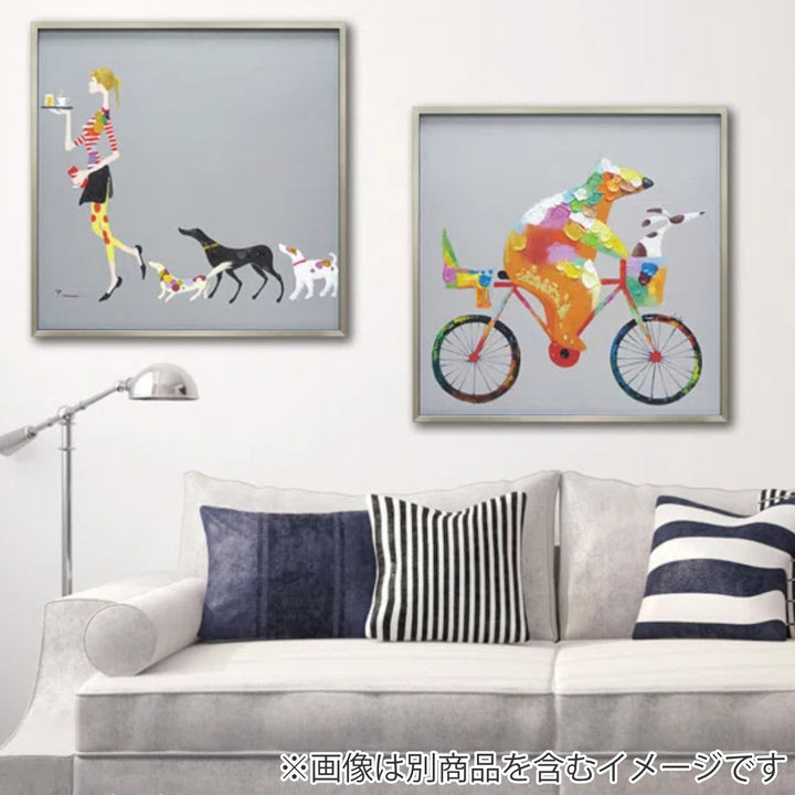 アートパネルオイルペイントアート『タンデム』83×83cm