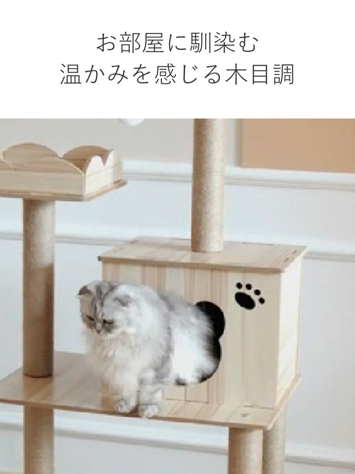 キャットタワーねこぞくタンゴ木製据え置き