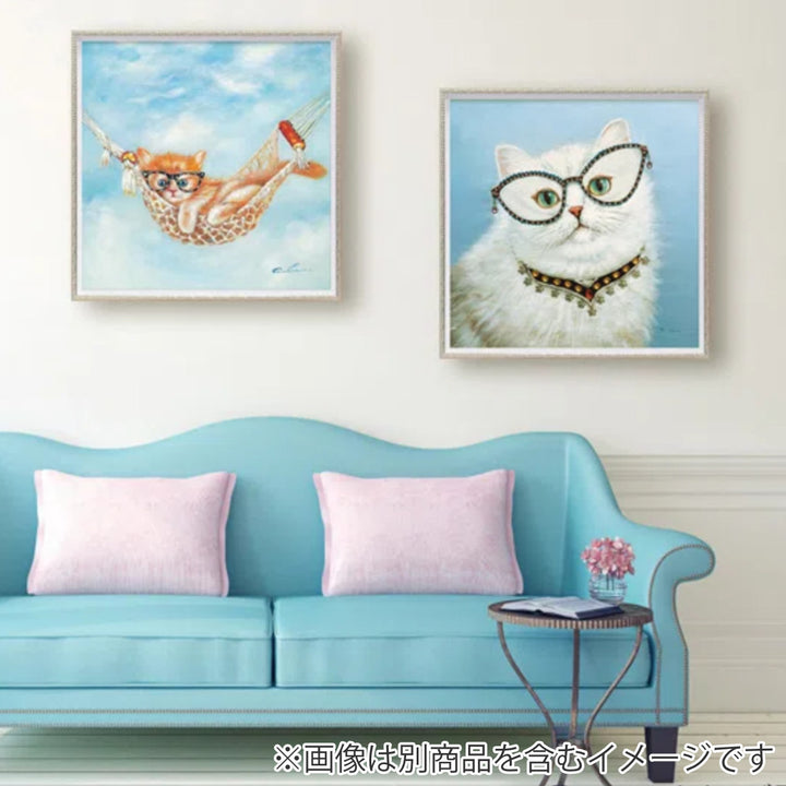 アートパネルオイルペイントアート『プレシャスキャット』63×63cm