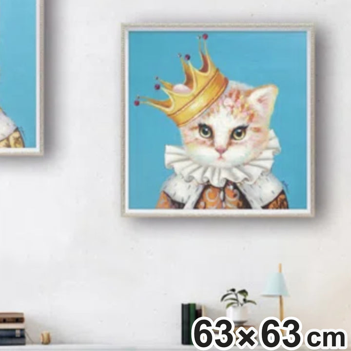 アートパネルオイルペイントアート『ブルークイーン』63×63cm