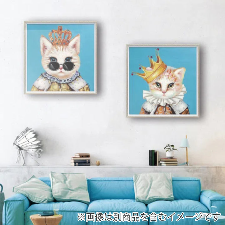 アートパネルオイルペイントアート『ブルークイーン』63×63cm