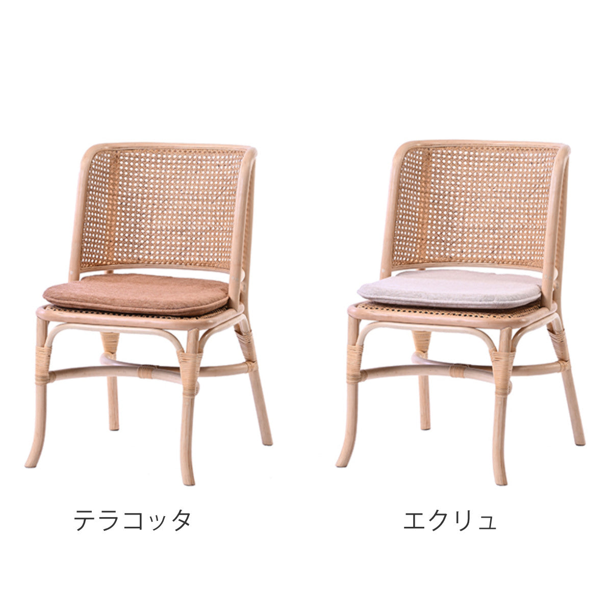 ダイニングチェア ラタン 座面高45cm クッション付 天然木 CALM – ハウジー