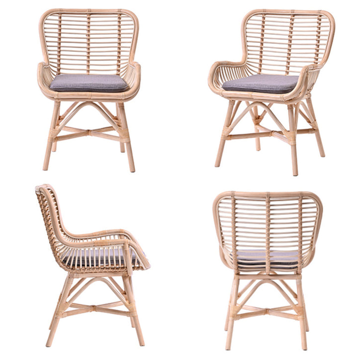 ダイニングチェアラタン座面高45cmクッション付Breeze