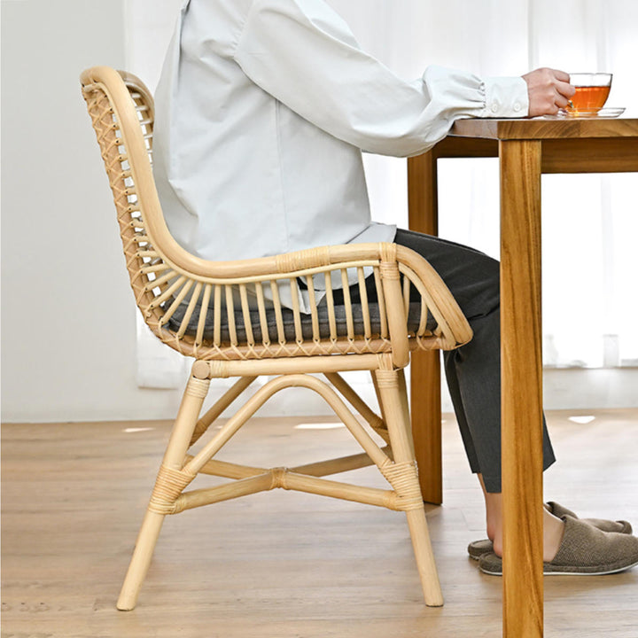 ダイニングチェアラタン座面高45cmクッション付Breeze