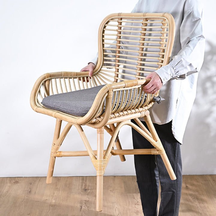 ダイニングチェアラタン座面高45cmクッション付Breeze