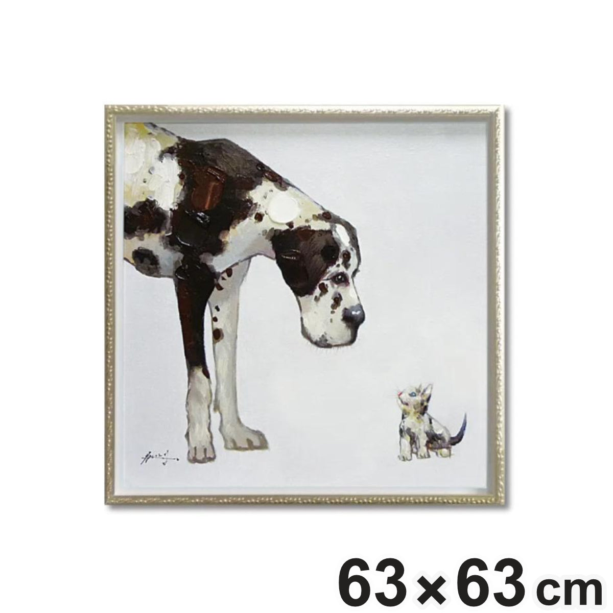 アートパネル オイルペイントアート 『ベスト フレンド』 63×63cm