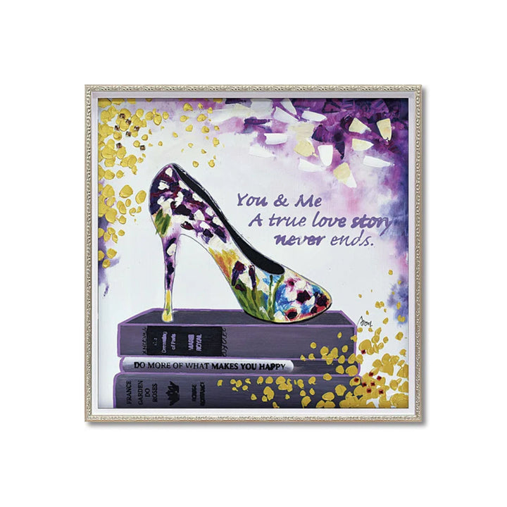 アートパネルオイルペイントアート『ユーアンドミー』63×63cm